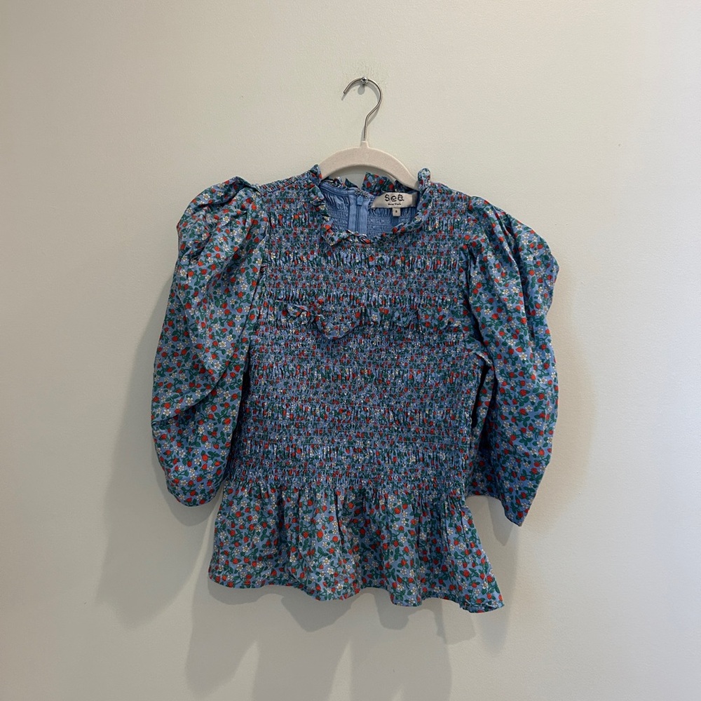 Sea New York Blue Floral Top - Picture 2 of 4